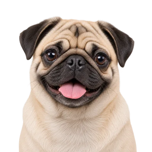 A groomed fawn pug